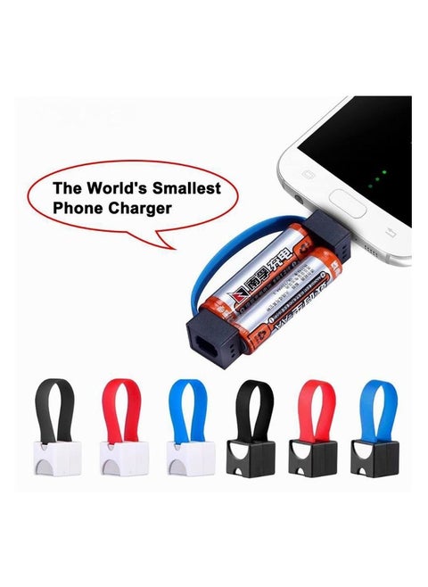 Mini Portable Charger, Powered by AA/AAA Battery Smartphone Emergency Charger Compatible with MicroUSB to Lightning and USB-C Adapter Suit for Cell Phone Portable Devices (Red)