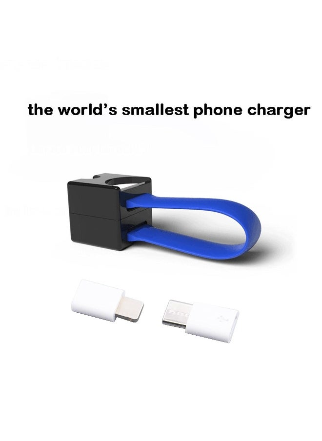 Mini Portable Charger, Powered by AA/AAA Battery Smartphone Emergency Charger Compatible with MicroUSB to Lightning and USB-C Adapter Suit for Cell Phone Portable Devices (Red)