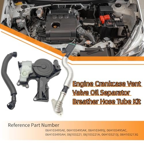 McrGinly Engine Crankcase Vent Valve Oil Separator Breather Hose Tube Kit Fit for Audi 2.0T 1.8T Q5 A6 A5 A4/Quattro 06H103495AE 06H103495AK 06H103495J 06H103495AC 06H103495AH - Image 2
