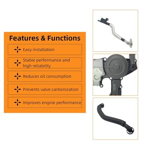 McrGinly Engine Crankcase Vent Valve Oil Separator Breather Hose Tube Kit Fit for Audi 2.0T 1.8T Q5 A6 A5 A4/Quattro 06H103495AE 06H103495AK 06H103495J 06H103495AC 06H103495AH - Image 4