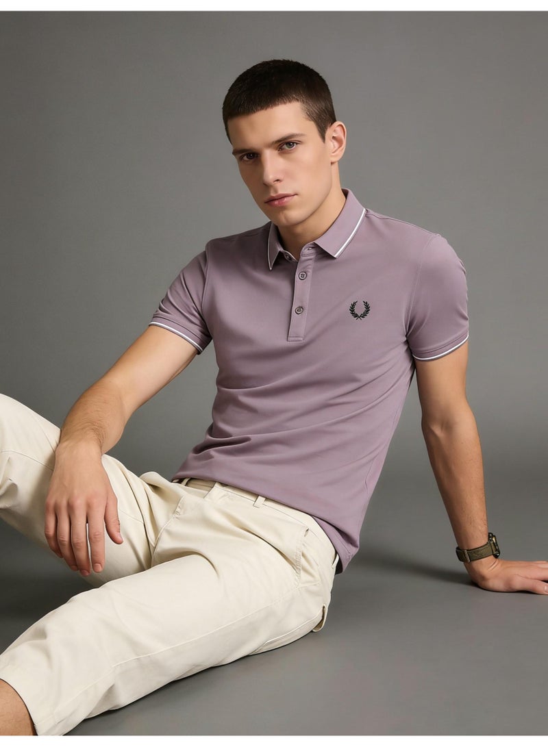 Fred Perry double-pointed Polo shirt | Men's Polo shirt, three-dimensional printed striped collar and cuffs, classic modern style, creating eternal leisure fashion. - Image 5