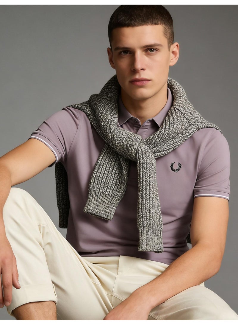 Fred Perry double-pointed Polo shirt | Men's Polo shirt, three-dimensional printed striped collar and cuffs, classic modern style, creating eternal leisure fashion. - Image 1