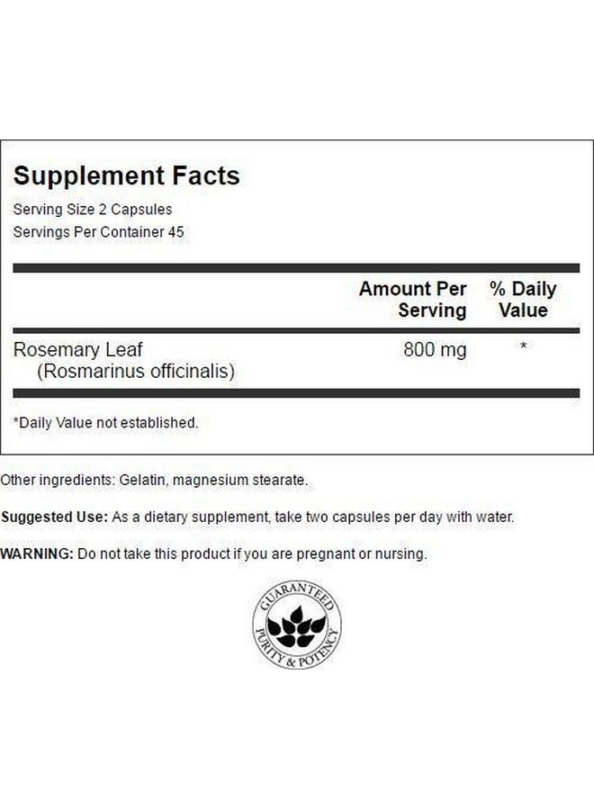 SWANSON Full Spectrum Rosemary Herbal Supplement Promoting Immune Health Support Natural Formula To Help Defend The Body & Support Overall Wellness (90 Capsules 400Mg Each) - Image 3