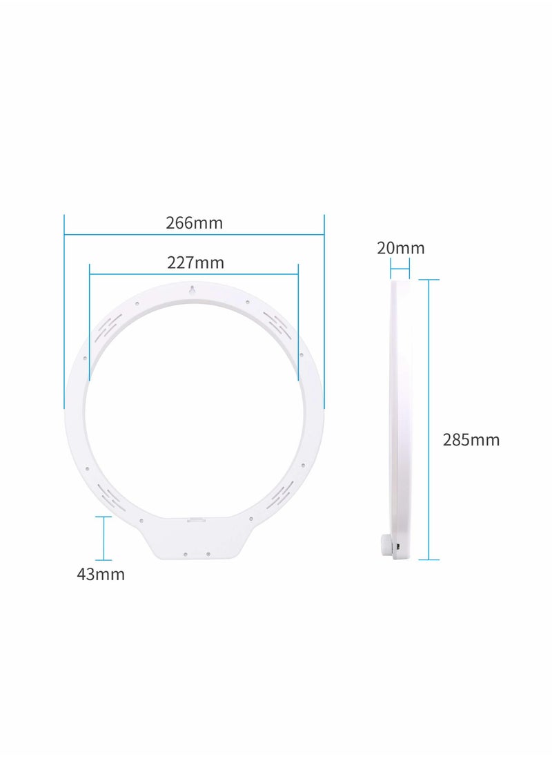 Y&D - LED Ring Light, 10" Dimmable Selfie Light with Tripod Stand & Cell Phone Holder for YouTube Videos, Live Stream, Photography Compatible iPhone Xs Max XR Android (White) - Image 1