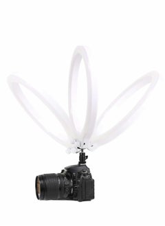 Y&D LED Ring Light, 10" Dimmable Selfie Light with Tripod Stand & Cell Phone Holder for YouTube Videos, Live Stream, Photography Compatible iPhone Xs Max XR Android (White)  - Image 3