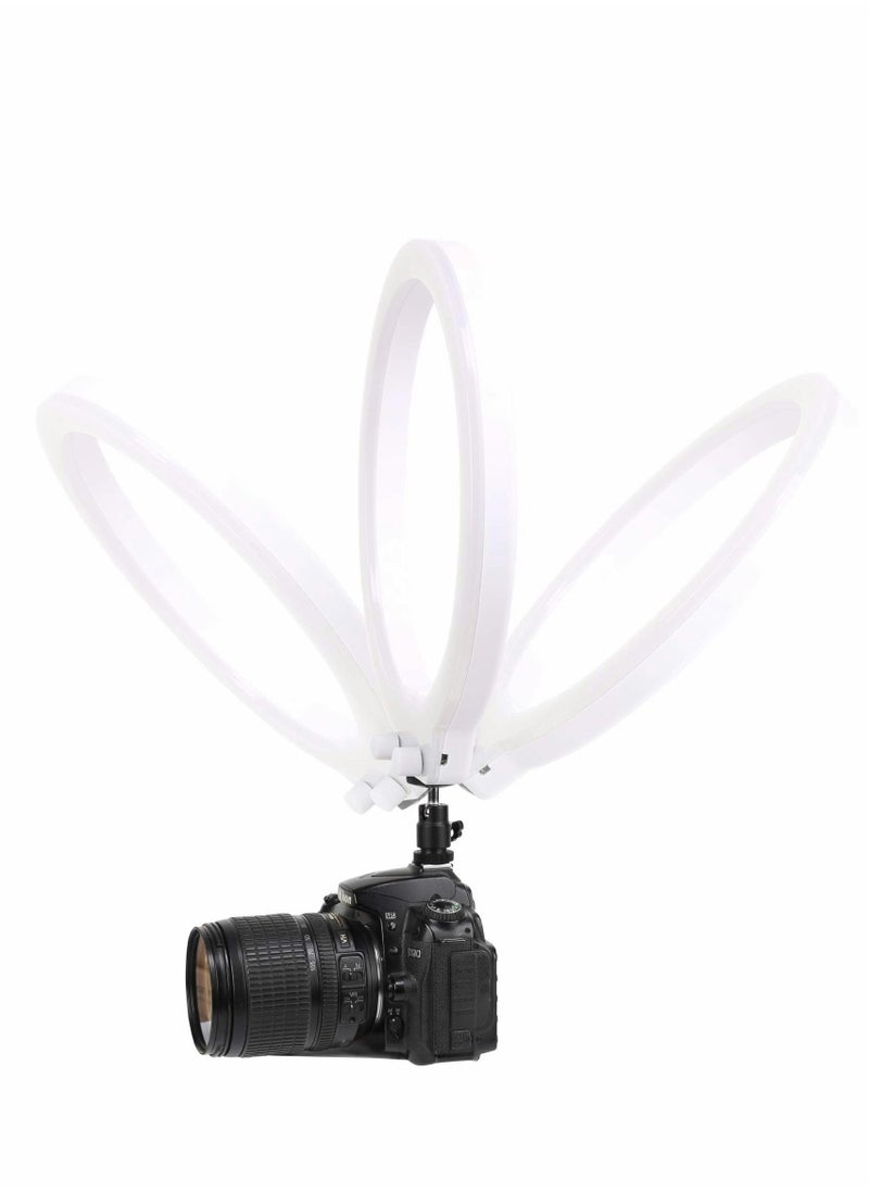 Y&D - LED Ring Light, 10" Dimmable Selfie Light with Tripod Stand & Cell Phone Holder for YouTube Videos, Live Stream, Photography Compatible iPhone Xs Max XR Android (White) - Image 1