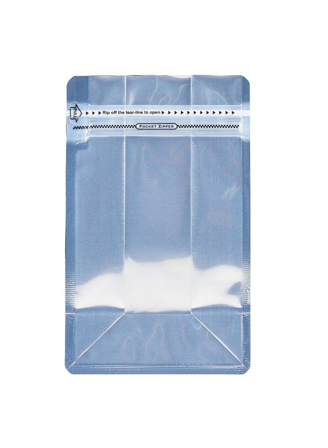 Restaurantware Bag Tek 7.9 X 4.9 X 2.4 Inch  Small Snack Bags, 100 Food Storage Heat Seal Bags - Resealable, With Clear Window, Black PET Zipper Lock Pouch, No Messy Spills, With Durable Design  - Image 1