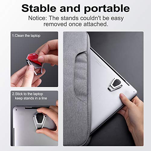 ZELMINE Laptop Stand for Desk, Portable Anti-Slip Keyboard Riser, Zinc Alloy Keyboard Stands, Computer Stand Compatible with MacBook Air/Pro, 10-15.6 Inches Laptops and Keyboards (Sliver) - Image 5