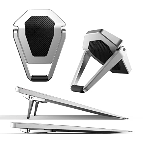 ZELMINE Laptop Stand for Desk, Portable Anti-Slip Keyboard Riser, Zinc Alloy Keyboard Stands, Computer Stand Compatible with MacBook Air/Pro, 10-15.6 Inches Laptops and Keyboards (Sliver) - Image 1