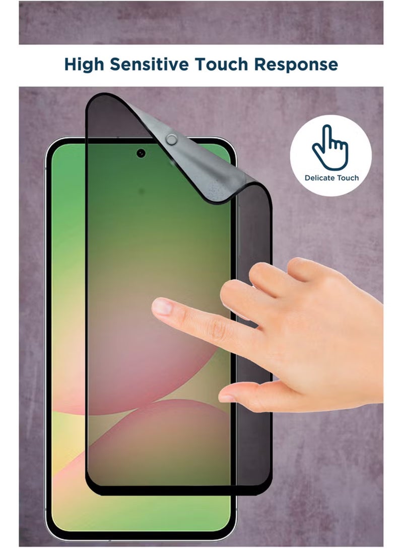 Waldic Samsung Galaxy A56 5G Full Cover Matte Ceramic Privacy Screen Protector - Explosion-Proof, Anti-Bubble, Anti-Fingerprint | Flexible Privacy Nano Ceramic, Anti-Peeping, Edge-to-Edge Coverage, High Transparency, Delicate Touch, Easy Installation  - Image 3