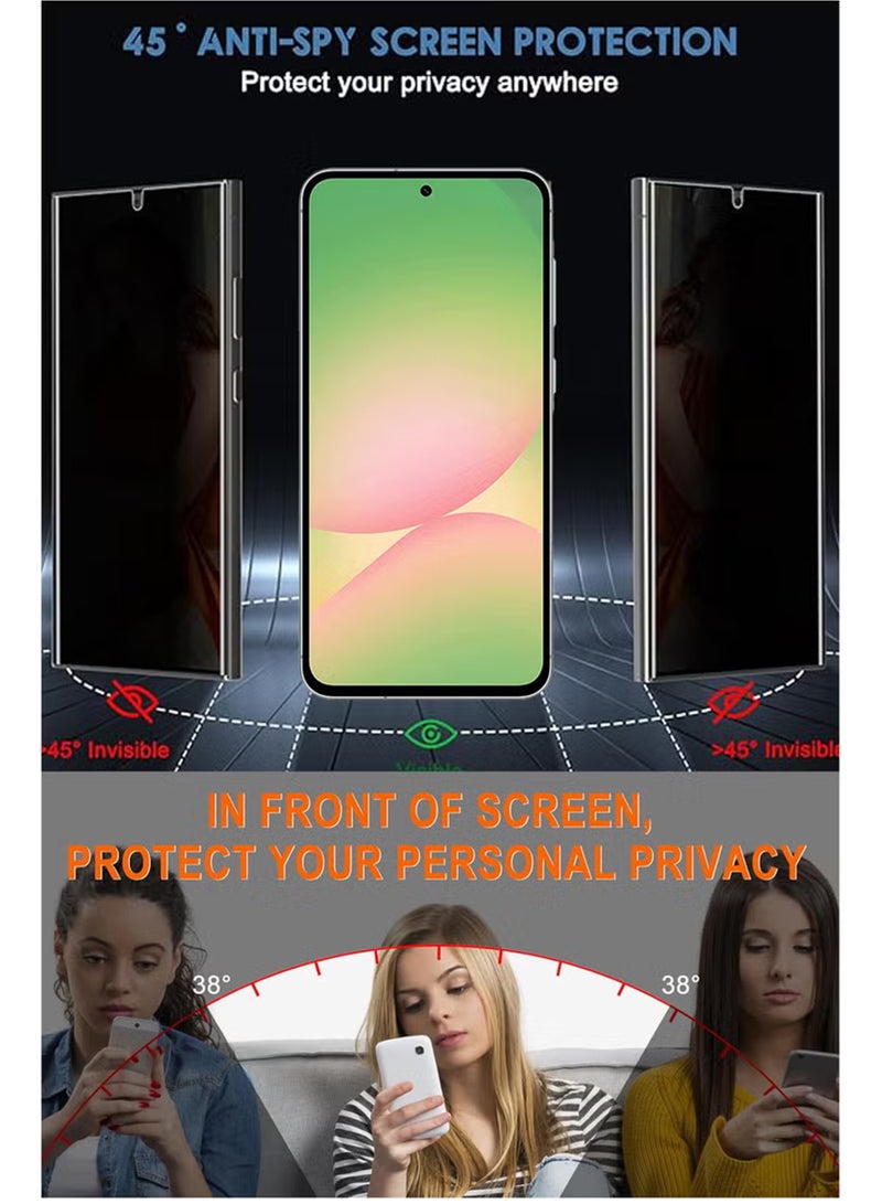 Waldic Samsung Galaxy A56 5G Full Cover Matte Ceramic Privacy Screen Protector - Explosion-Proof, Anti-Bubble, Anti-Fingerprint | Flexible Privacy Nano Ceramic, Anti-Peeping, Edge-to-Edge Coverage, High Transparency, Delicate Touch, Easy Installation  - Image 4