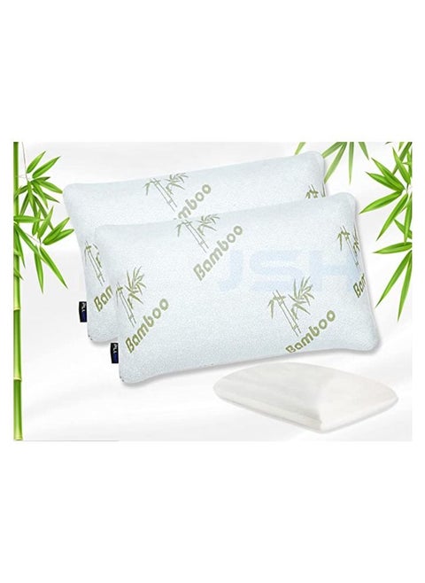 Creative Planet Plush Memory Foam Pillow for Sleeping, Hypoallergenic with Bamboo Washable Cover, Suited for Kids and Teenagers (Set of 2)