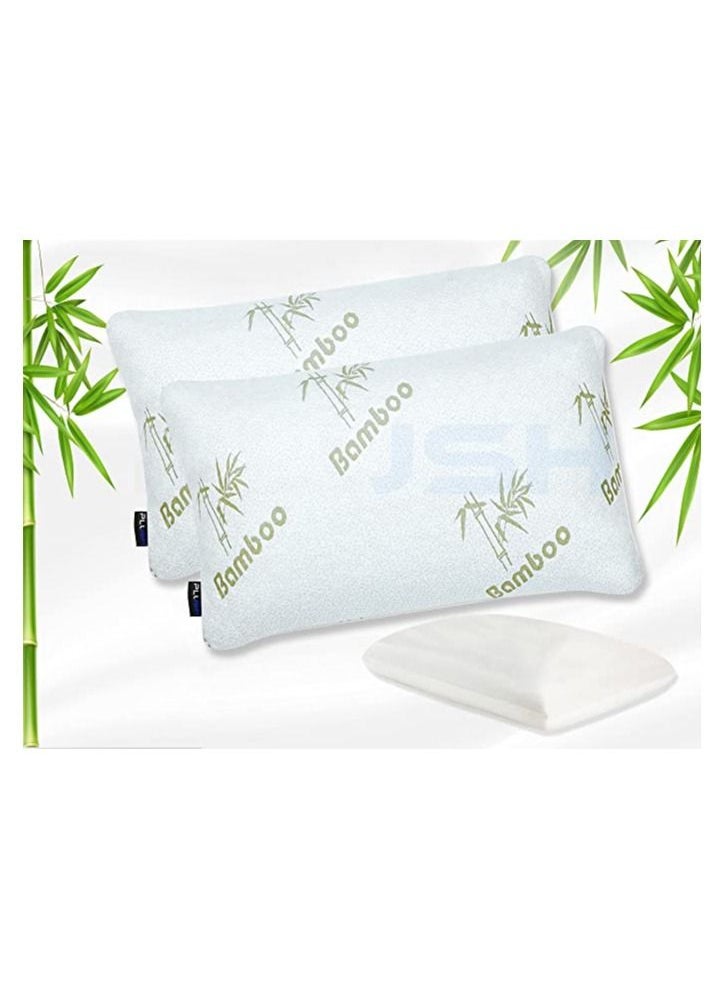 Plush - Creative Planet Plush Memory Foam Pillow for Sleeping, Hypoallergenic with Bamboo Washable Cover, Suited for Kids and Teenagers (Set of 2) - Image 1