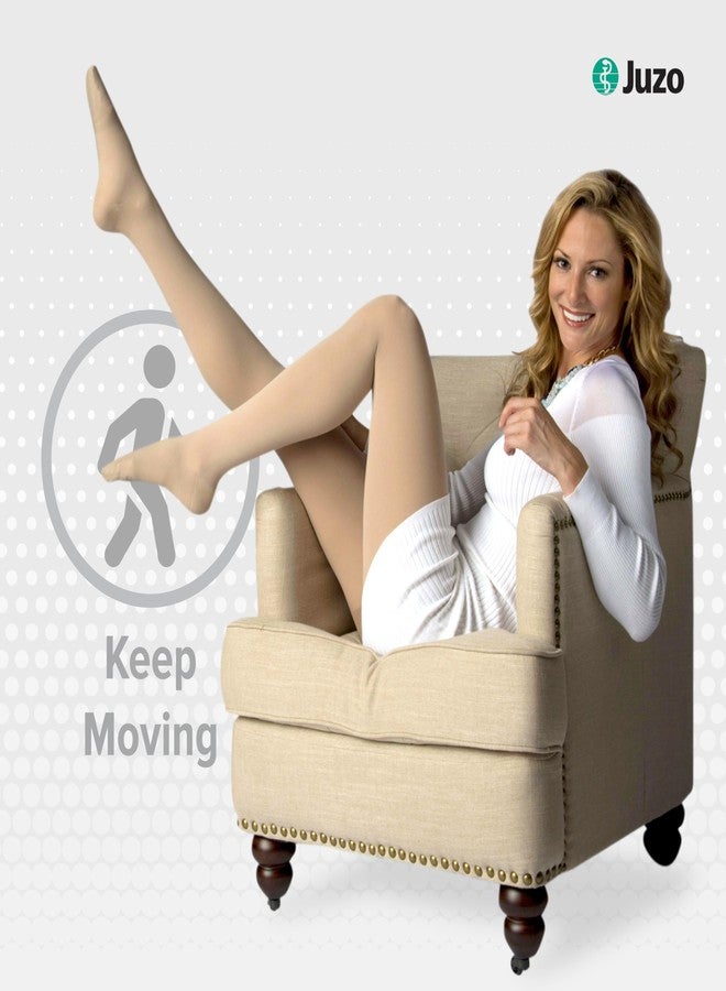 Juzo Basic 4411 Thigh-High, 20-30 mmHg, Closed Toe Compression Stocking with Silicone Top Band - Men & Women, Regular, 3 (III), Beige - Image 3