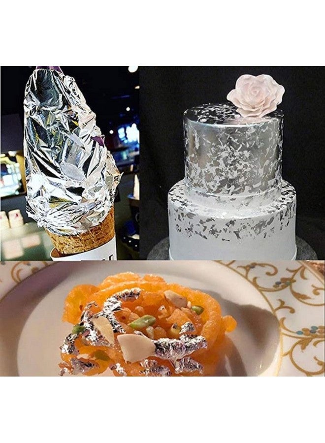 GOLD LEAF COMPANY Gold leaf company Silver Leaf, Edible Silver Leaf.15pcs 6x4.inch.Chandi ka Varakh/Edible Silver Leaf Jumbo Sized Sheet/Finest Silver Leaves for Sweets,Cake,Food Decoration ect - Image 5