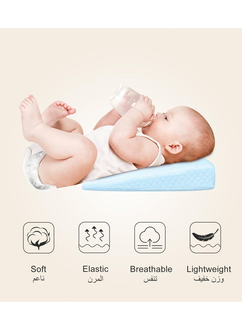 بيبي لاند وسادة مدورة ناعمة لسرير الطفل مع مثلث وسادة لتغذية الطفل للتخفيف من الارتداد أثناء النوم مع غطاء قابل للغسل - Image 5