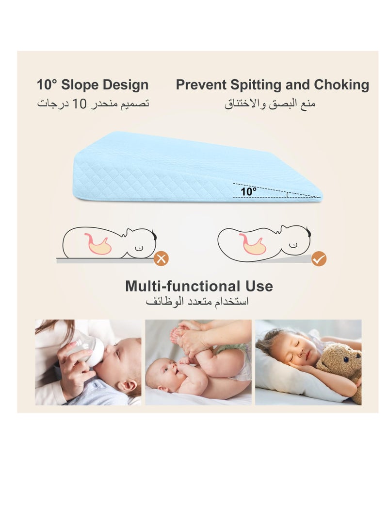 بيبي لاند وسادة مدورة ناعمة لسرير الطفل مع مثلث وسادة لتغذية الطفل للتخفيف من الارتداد أثناء النوم مع غطاء قابل للغسل - Image 4
