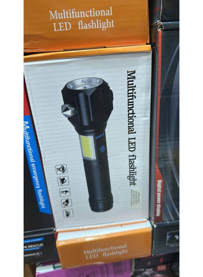 Multifunctional LED Flashlight – Portable, Rechargeable, 5 Modes, Tactical Light for Camping, Hiking, and Emergency Use