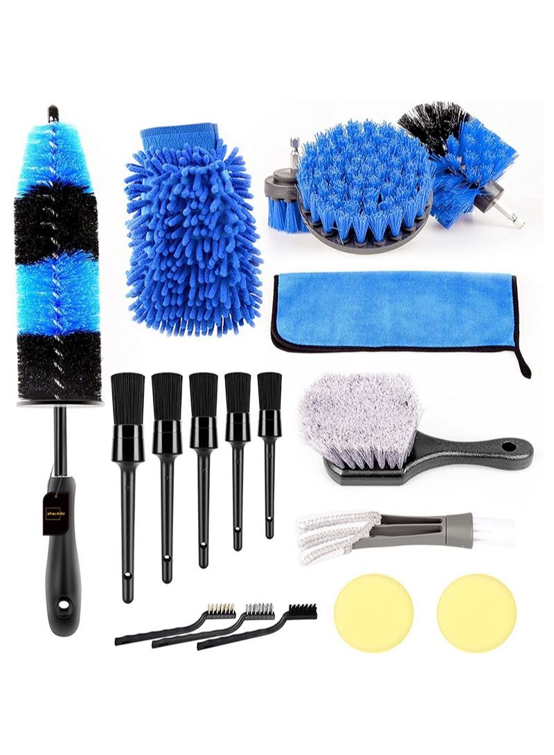 Sharpdo 18 Piece Wheel And Tire Brush Car Detail Kit - Image 1