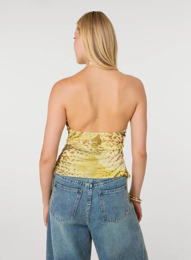 بينك فانيلا Lace Trim Halter Top