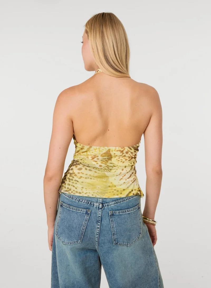 بينك فانيلا Lace Trim Halter Top