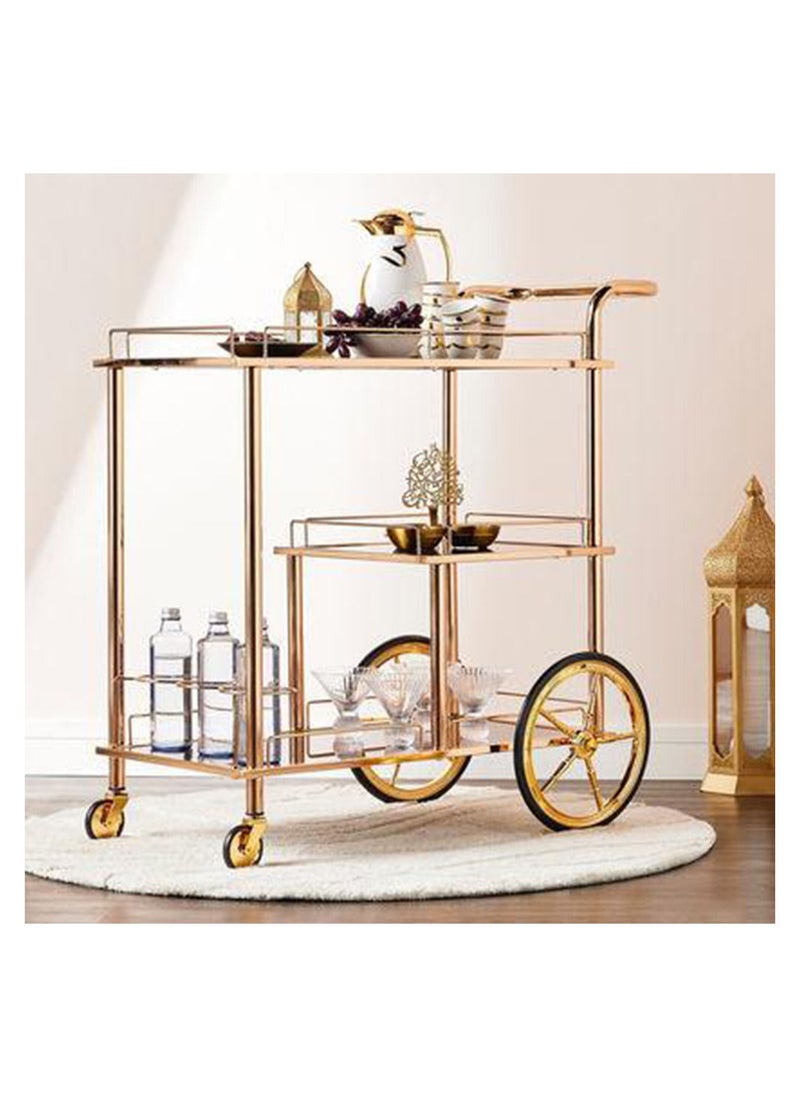 Generic - A luxurious serving cart table that adds a modern touch to your home décor, gold/transparent - Image 1