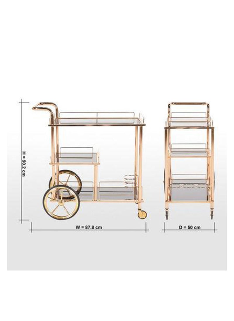 Generic - A luxurious serving cart table that adds a modern touch to your home décor, gold/transparent - Image 1