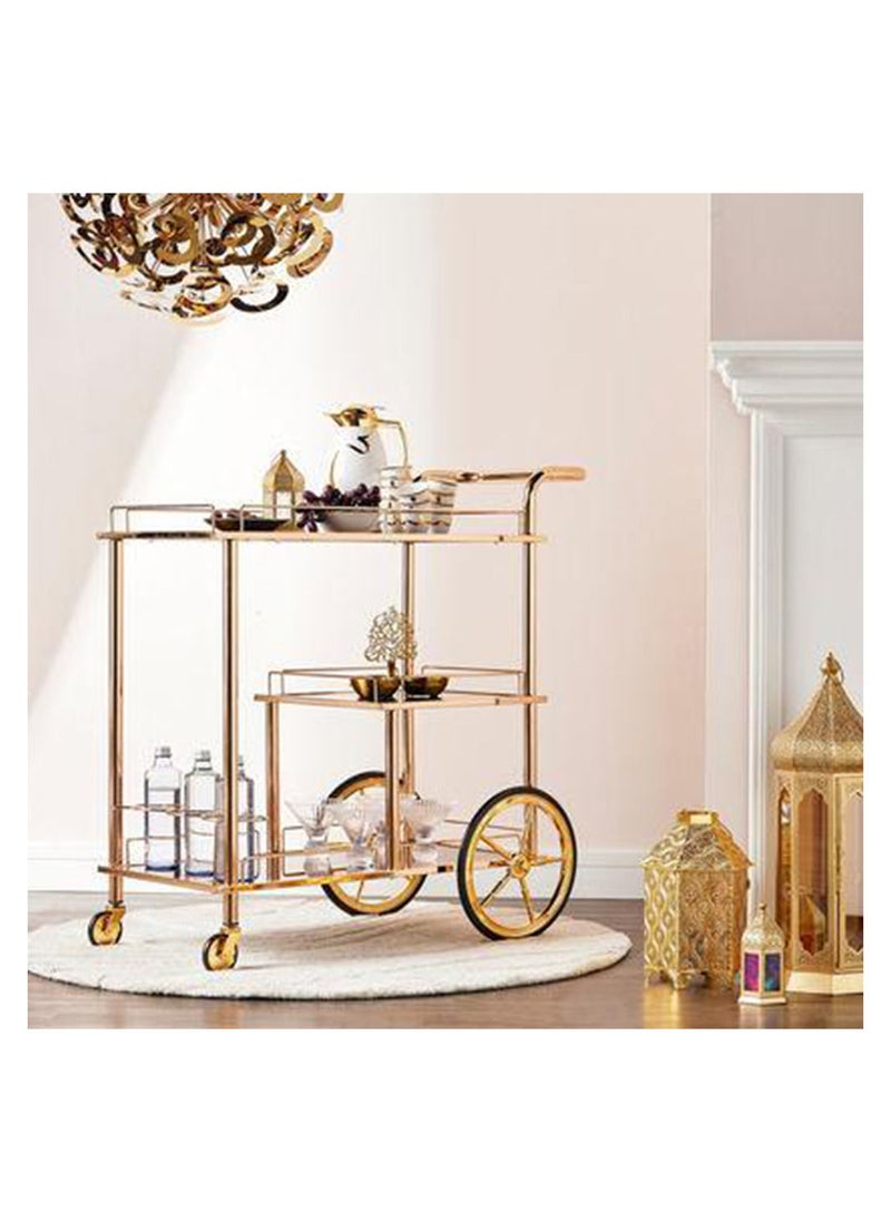 Generic - A luxurious serving cart table that adds a modern touch to your home décor, gold/transparent - Image 1