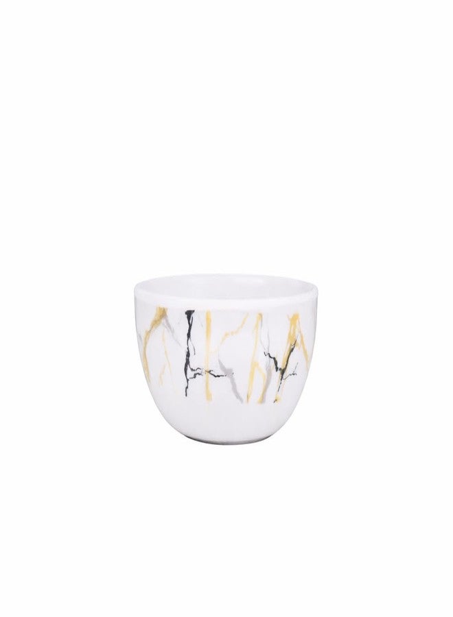 AURKA 4.5 Inch Melamine Soup Bowls Set of 6 (350 ml) | White/Gold/Black | Serving Bowls for Soup, Salad, Noodles, Pasta, Oatmeal | Durable & Stylish Dinnerware for Daily & Special Use - Image 2