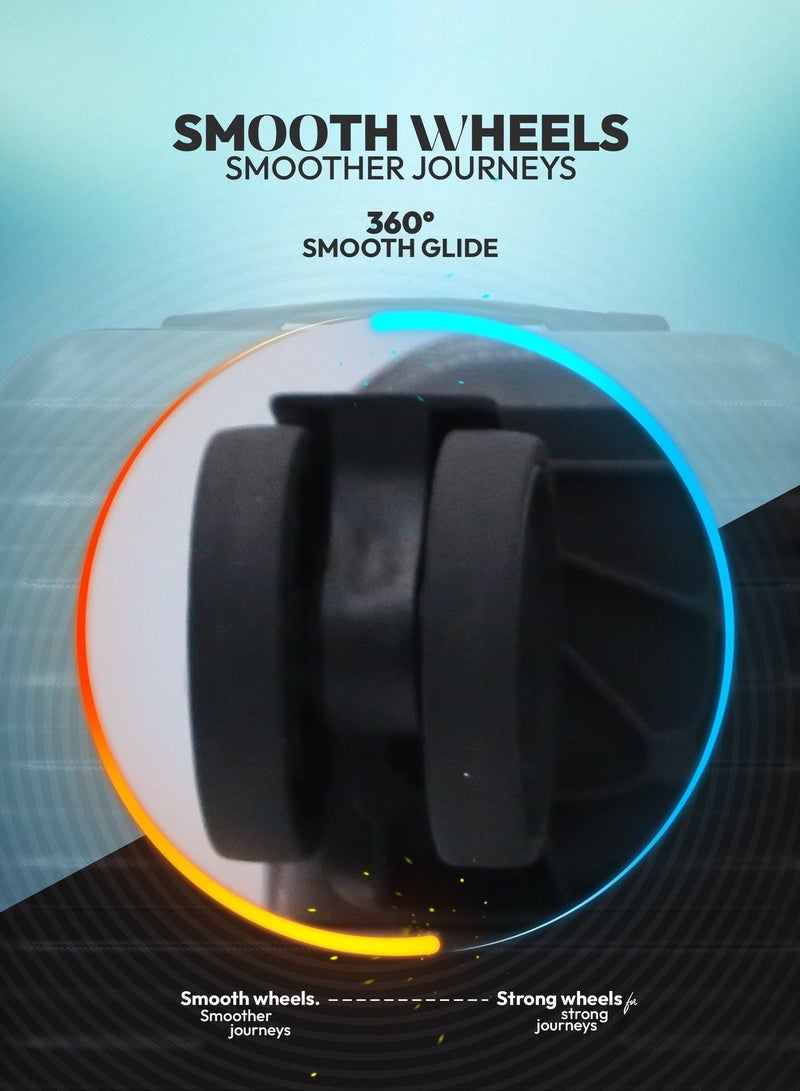 فيبتور حقيبة سفر بأربع عجلات دوارة وجوانب صلبة مع قفل أرقام - Image 4