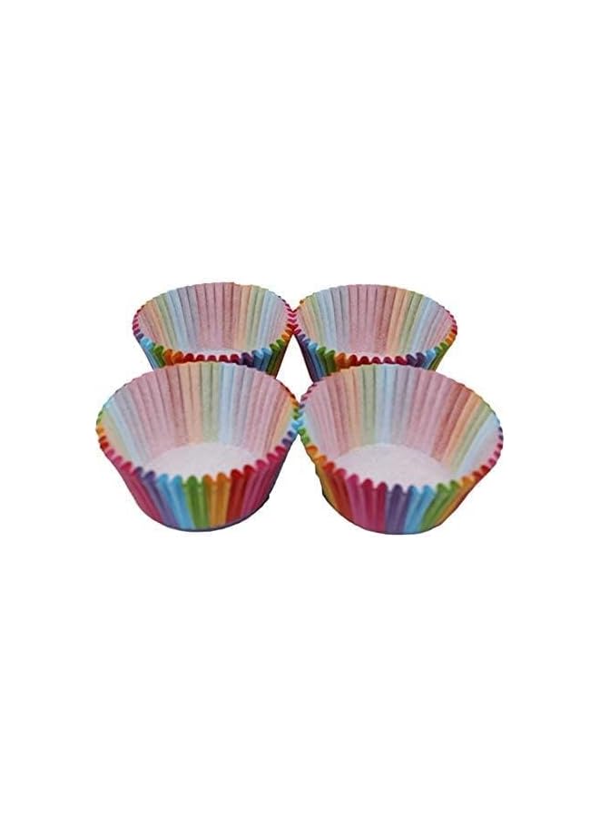 S-TOP 100Pcs/set Rainbow Color Cupcake Baking Paper Cases Cake Box - Image 4