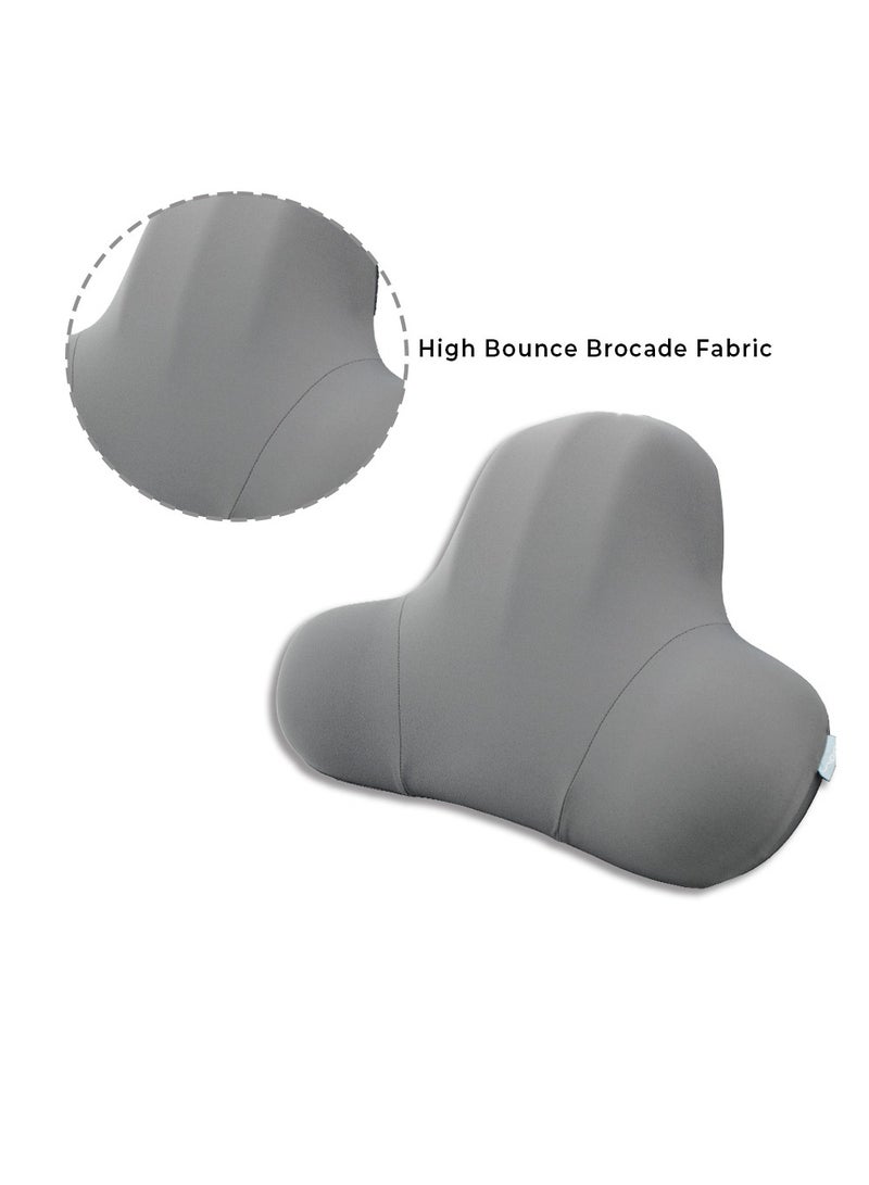 وي وي لابز وسادة قطنية سريعة الجفاف من VYVYLabs Drive Ease Series 3D منحنى مقعد السيارة مسند الظهر وسادة - رمادي - Image 3