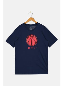 Nike Nike x NBA Kids Boy Graphic Print Short Sleeve Outdoor T-Shirt, Navy  - Image 1
