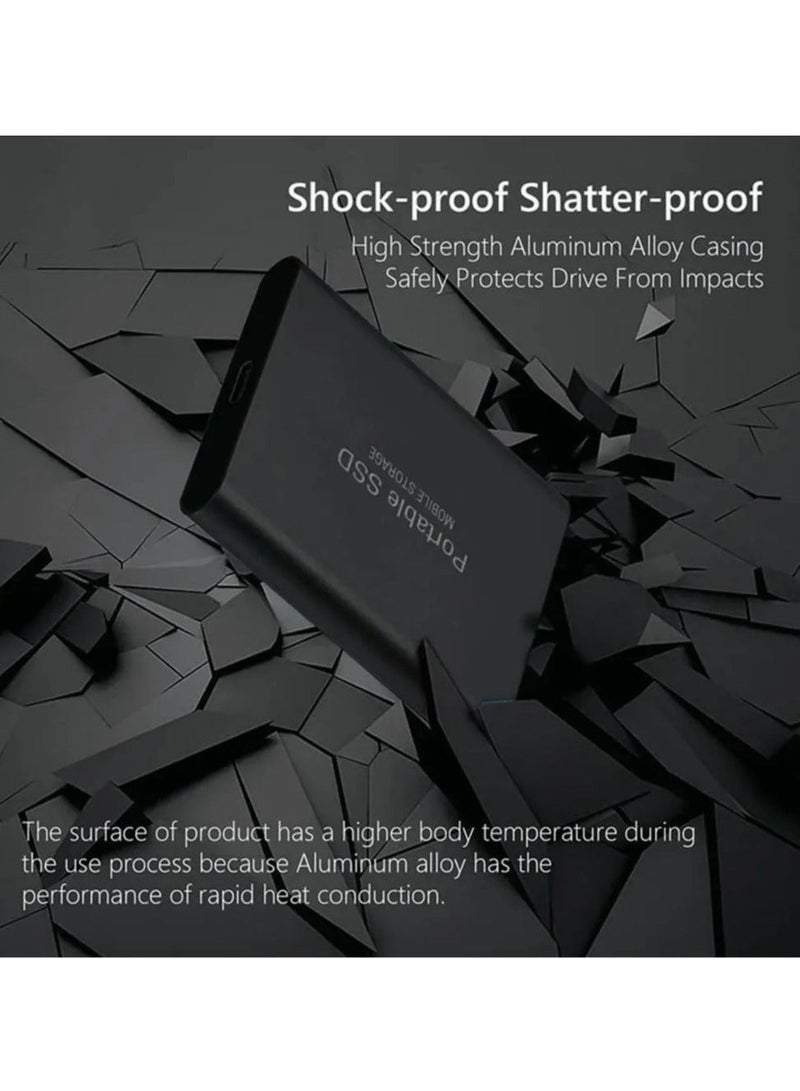 EVEREEN 2TB Portable External Hard Drive, Mini SSD Hard Drives,Solid State External Drives,Computer Backup Drive,USB 3.1 to Type-C Support Data Storage Transfer for  PC Laptop and Mac(Black) - Image 2