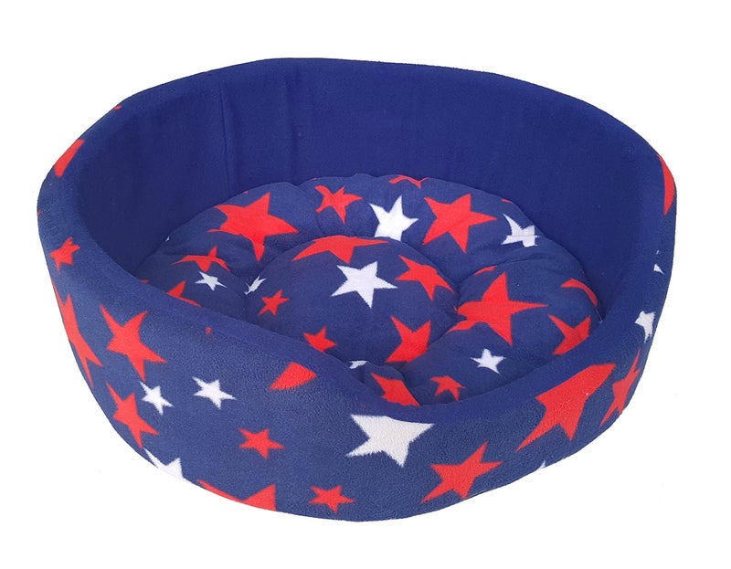 Fluffy's Luxurious Soft Royal Blue Star Print Dog/Cat Bed Both Side(Export Quality)- Large - Image 5