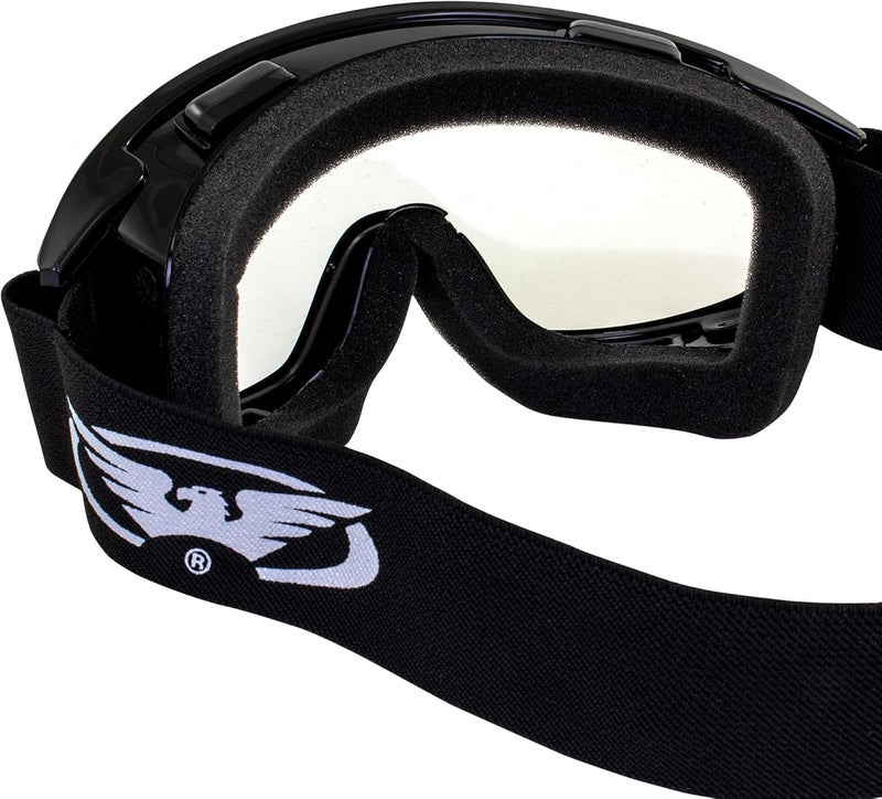 Global Vision Windshield Padded Motorcycle Riding Goggles with Clear & Smoke Lenses - Image 5