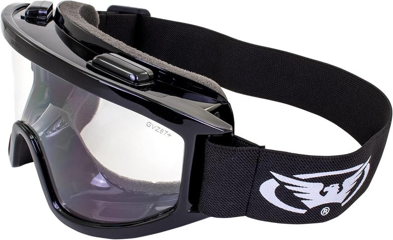 Global Vision Windshield Padded Motorcycle Riding Goggles with Clear & Smoke Lenses - Image 2