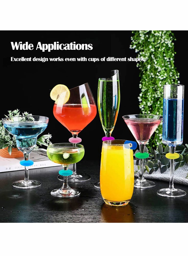 Excefore Glass Charms Markers Drink Markers, 48 Pcs Colorful markers Silicone Drink Markers  - Image 4