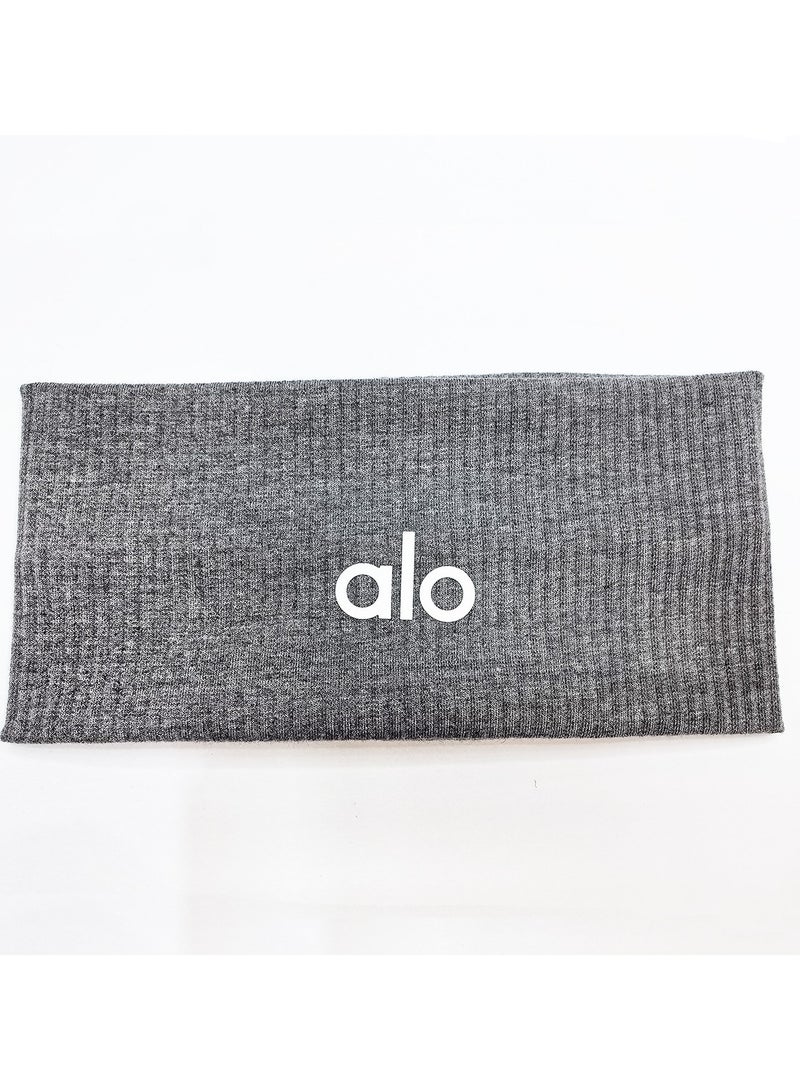 alo ALO YOGA Women's High-Stretch Wide Yoga Headband dark grey