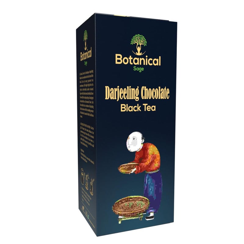 Botanical Sage- Darjeeling chocolate Black Tea 30 Pyramid Teabags | Darjeeling Black Tea With cocoa | Selelcted | Luxury Tea - Image 1