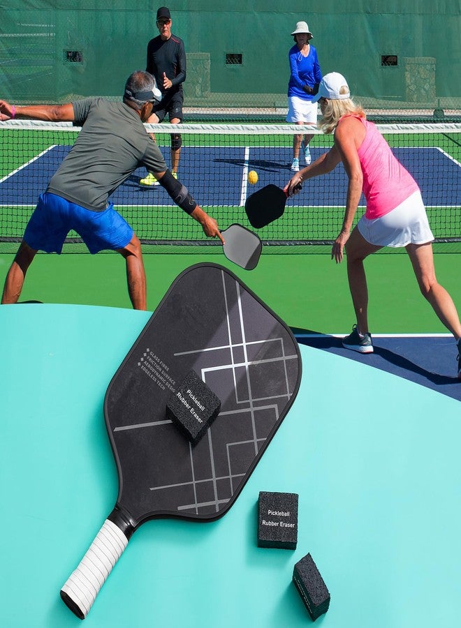 JIANFA Pickleball Paddle Eraser with Free Overgrip, Best Carbon Fiber Pickle Ball Racket Cleaner, Fast & Easy Rubber Bar to Remove Ball Residue, Dirt, & Minor Scrapes, Scratches (3PCS) - Image 2