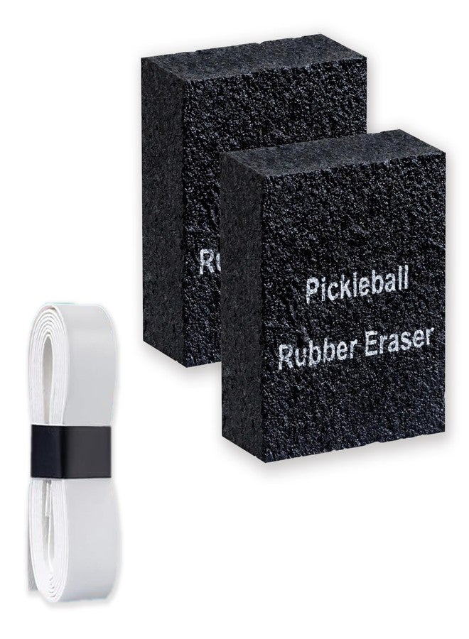 JIANFA Pickleball Paddle Eraser with Free Overgrip, Best Carbon Fiber Pickle Ball Racket Cleaner, Fast & Easy Rubber Bar to Remove Ball Residue, Dirt, & Minor Scrapes, Scratches (3PCS) - Image 1