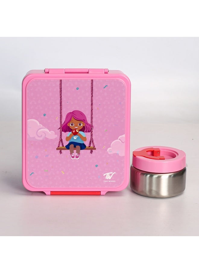 TINY WHEEL Tiny Wheel baby lunch box - TinyBite Pink Girl  - Image 1
