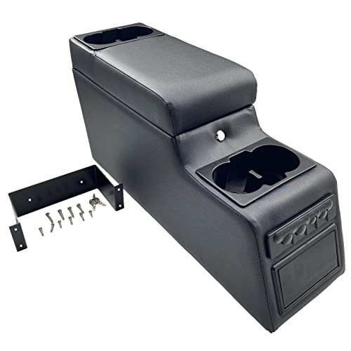 MOOSUN 31515 Denim Black Deluxe Locking Center Console for Jeep CJ-5 1976-1983, CJ-7 1976-1986, Wrangler YJ 1987-1995 - Image 1