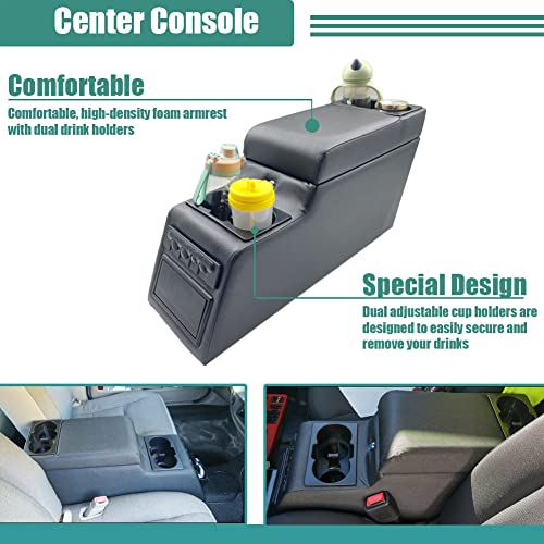 MOOSUN 31515 Denim Black Deluxe Locking Center Console for Jeep CJ-5 1976-1983, CJ-7 1976-1986, Wrangler YJ 1987-1995 - Image 4