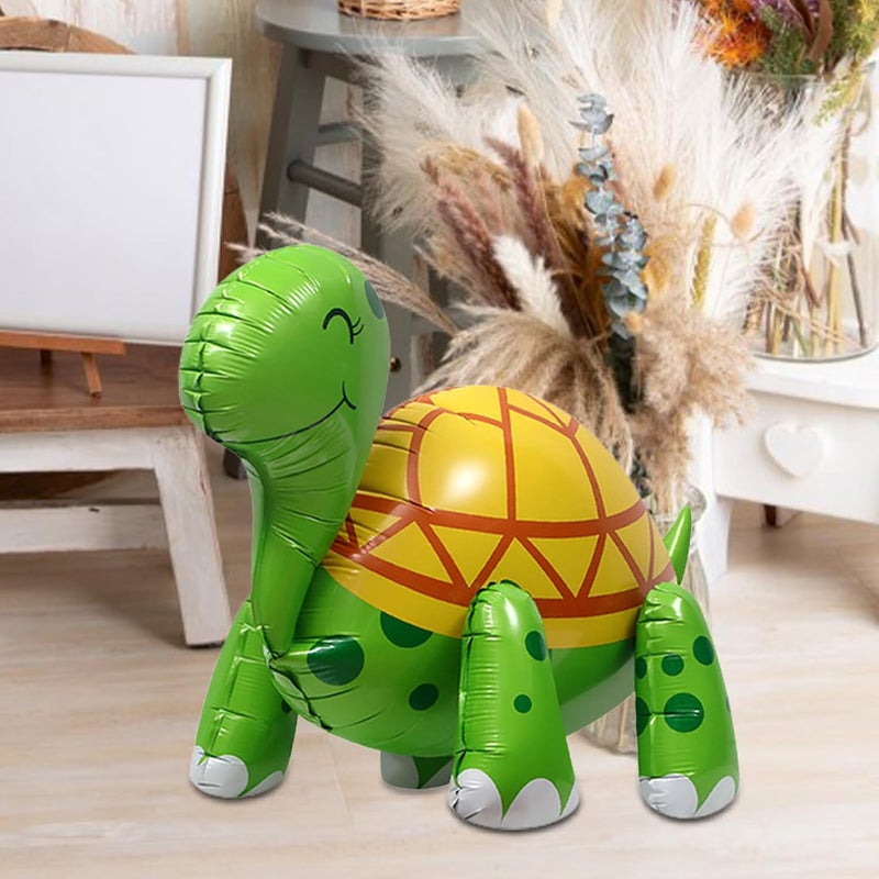 4D Walking Turtle Foil – Colorful Smiling Sea Turtle, Sturdy Lightweight Construction, Cute Decorative Design | Animal Zoo Theme Decoration for Birthday Party Shower Fun Celebration Kids Event - Image 5