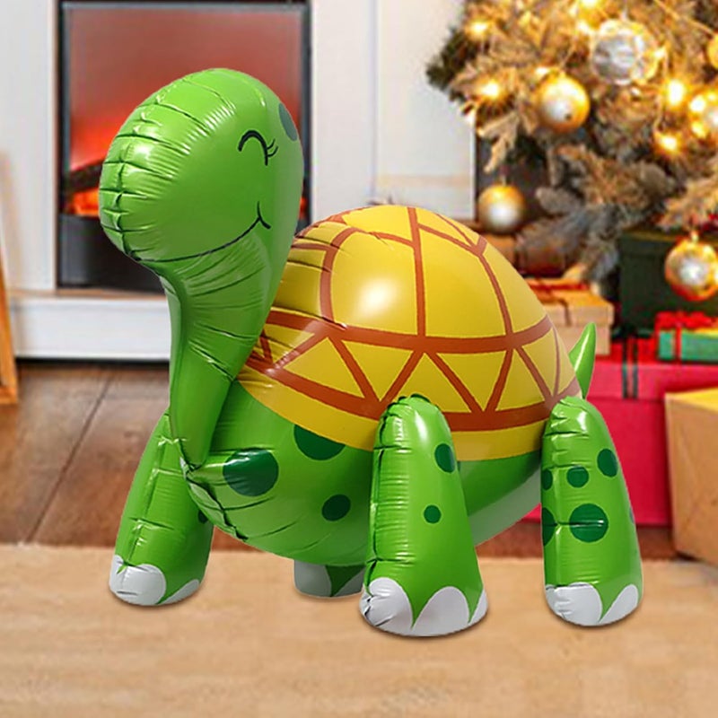 4D Walking Turtle Foil – Colorful Smiling Sea Turtle, Sturdy Lightweight Construction, Cute Decorative Design | Animal Zoo Theme Decoration for Birthday Party Shower Fun Celebration Kids Event - Image 4