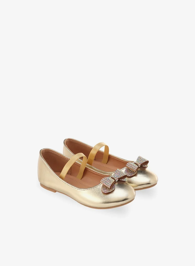 Flora Bella By Shoexpress Flora Bella Girls Embellished Bow Accent Ballerina Shoes