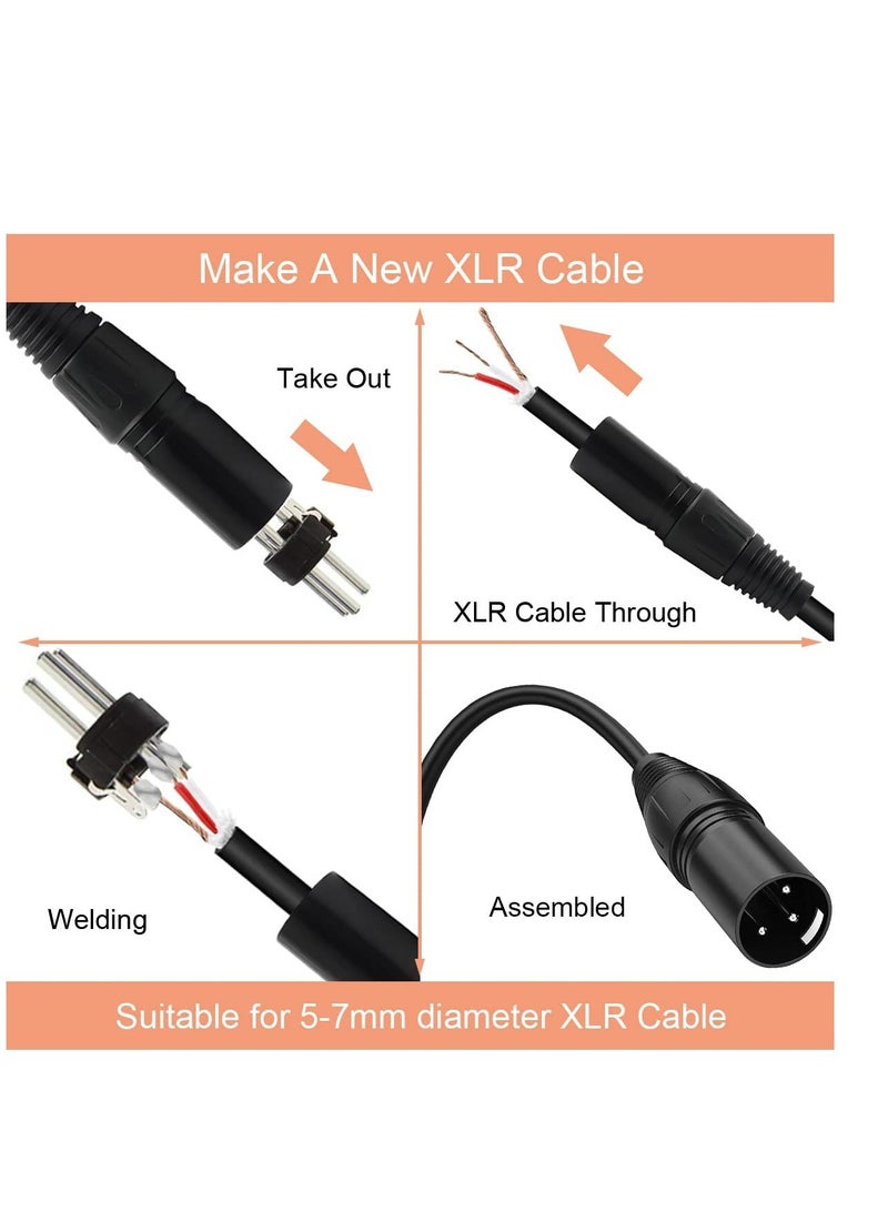 KASTWAVE 10 PCS XLR Connector, 5 Male and 5 Female XLR Mic Microphone Connector, 3 Pins Ultra-Low Noise Microphone and High Conductivity Audio Socket  - Image 5