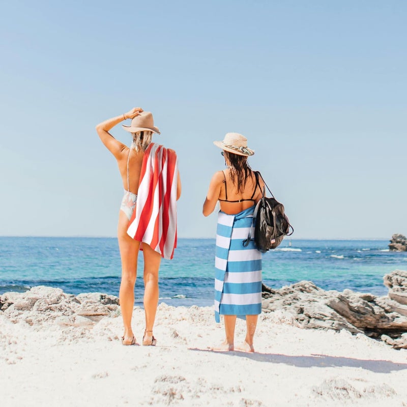WILFA Extra Large Beach Towel - Oversized Mircofiber 40 x 70 inches, XL Striped Lightweight Pool Towel, Big Cabana Swim Travel Towel for Adults Mens Women,Coral - Image 4